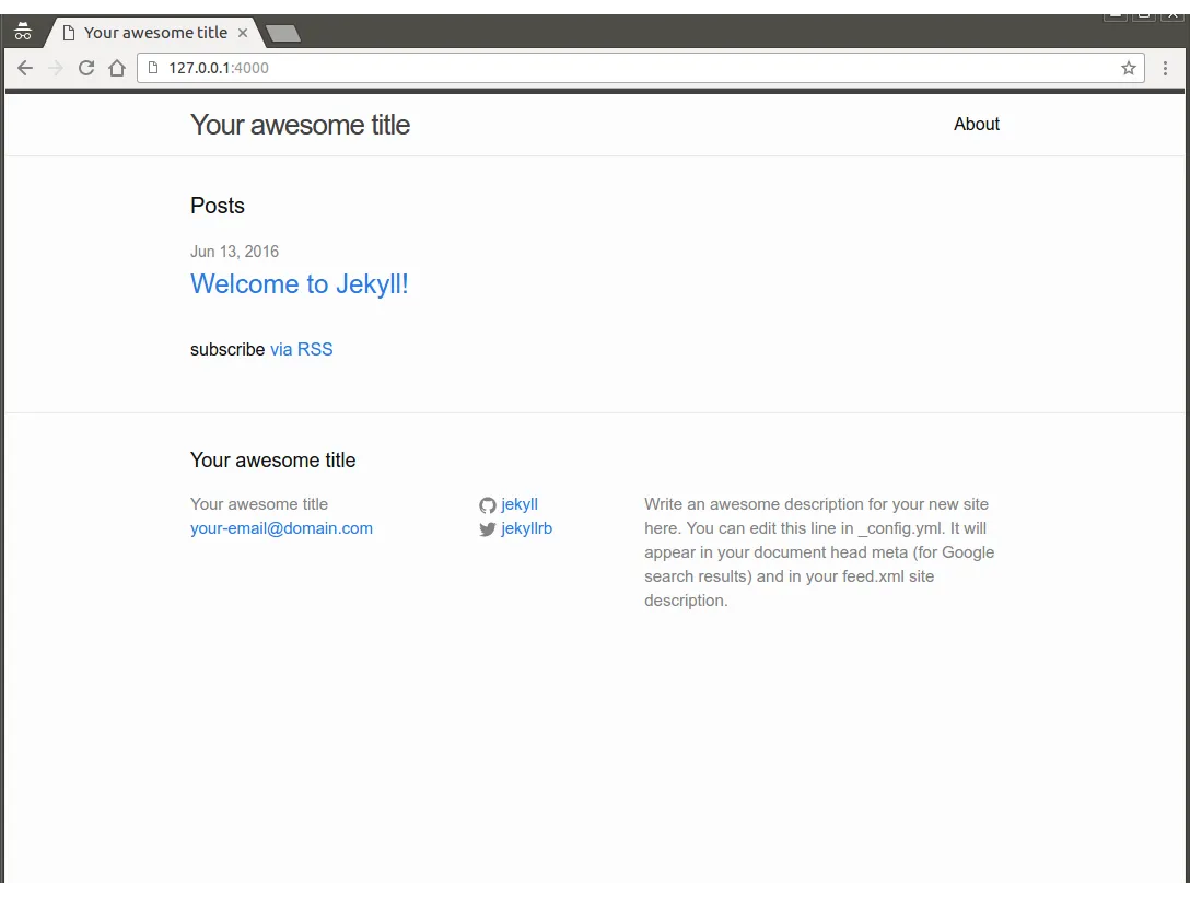 初期化直後のWebページ